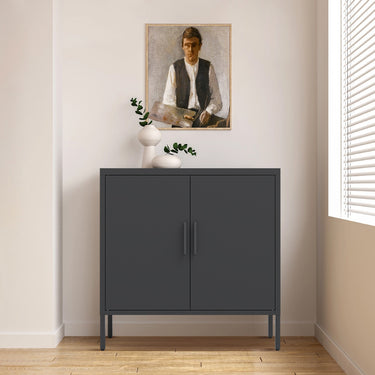 Metal Storage Cabinet With Doors And Adjustable Shelves